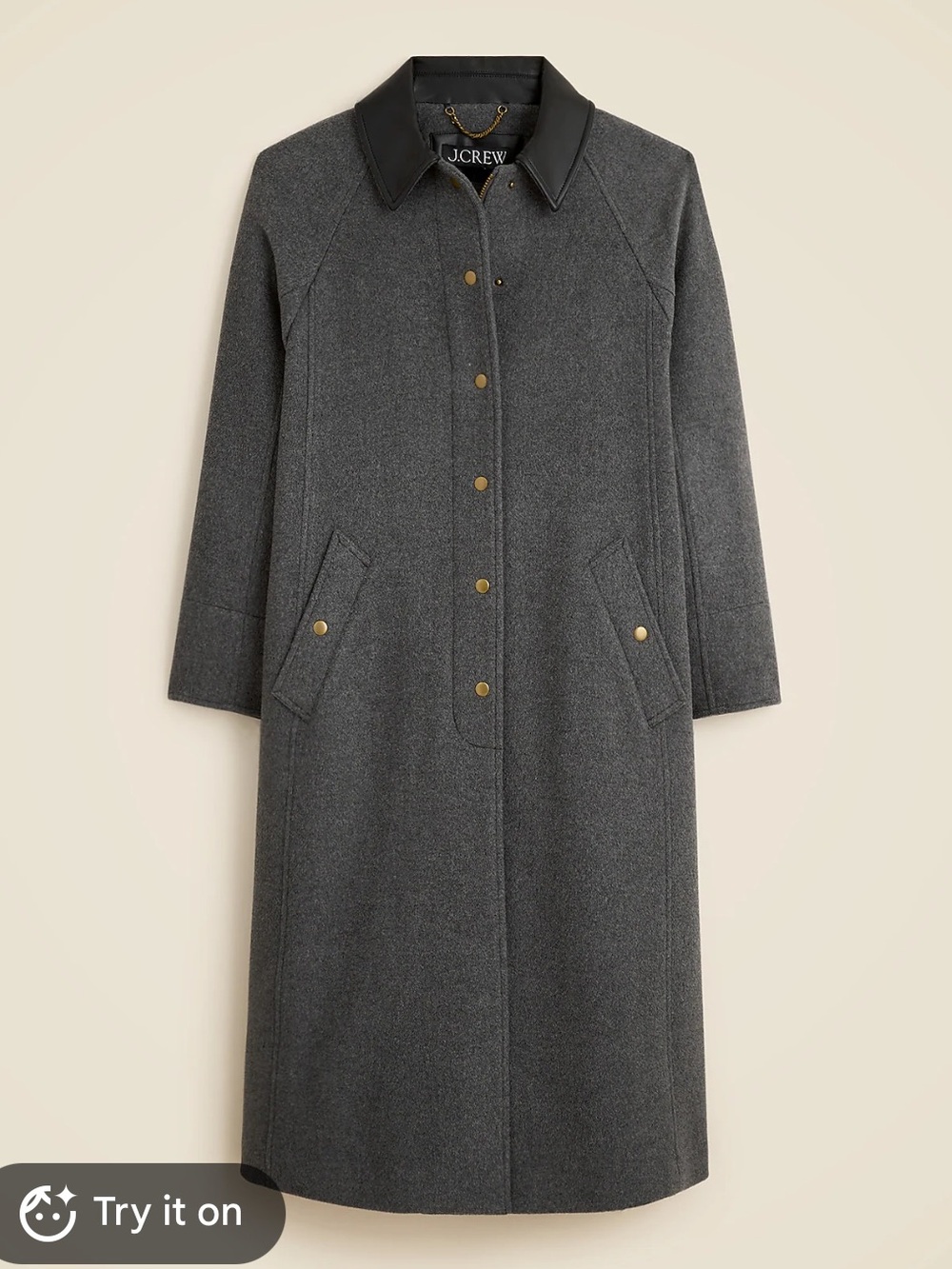 NWOT J Crew Long Barn Jacket™ in drapey wool blend